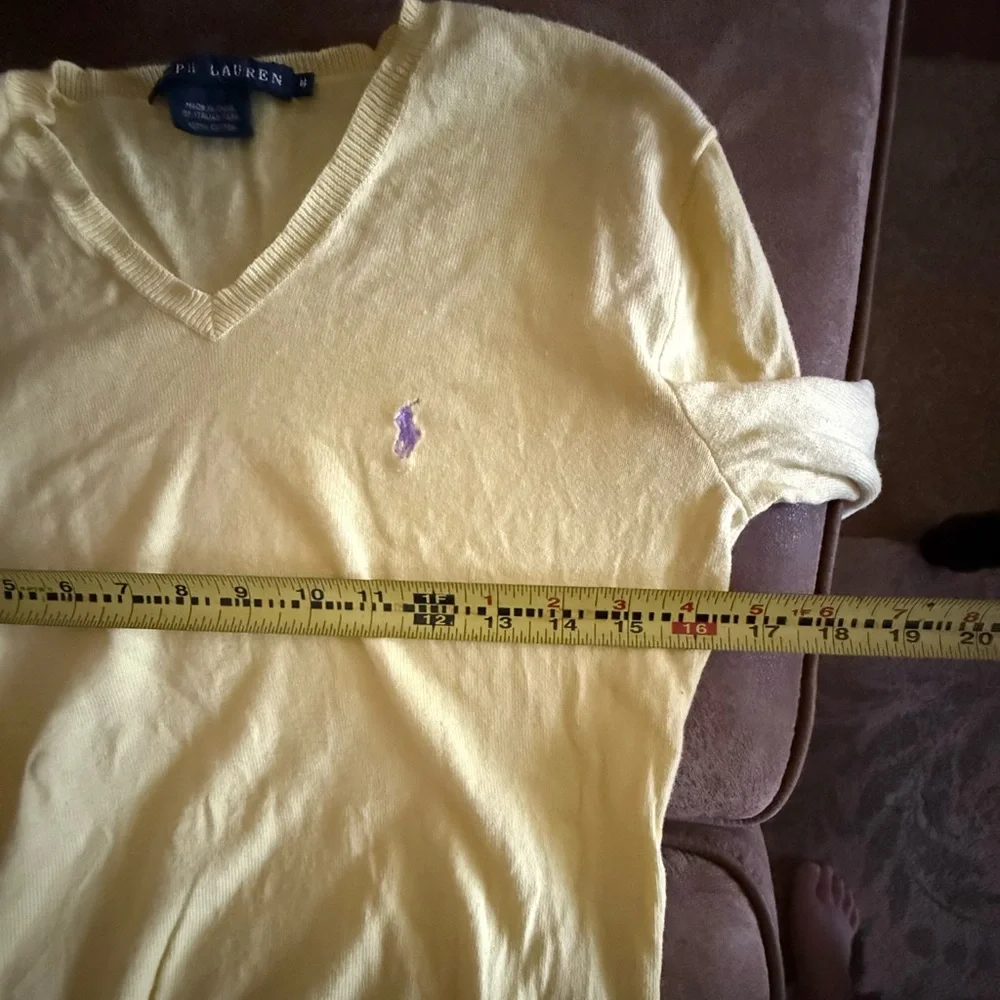 Ralph Lauren Light Yellow V-Neck Sweater - Picture 5 of 6